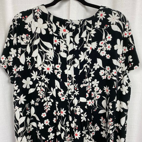 J.Jill Wearever Black&White Floral Shift Dress Sz.XL - Picture 11 of 15